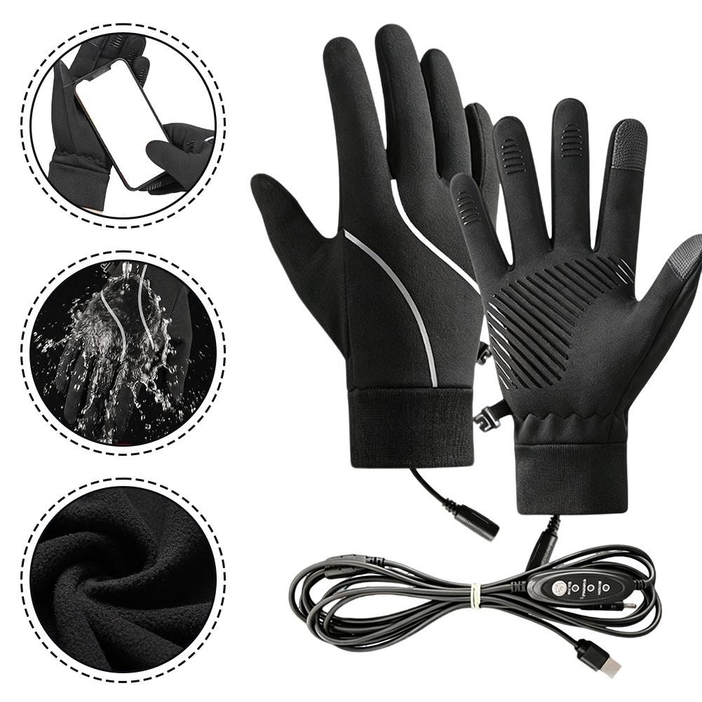 Heated Gloves Electric - Oplaadbare, verwarmde handschoenen, winterfleece, warm, touchscreen-compatibel,