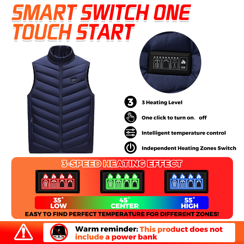 Slimme verwarmde vest 26 zones - Winter Clothing Hiking recensie en prijs