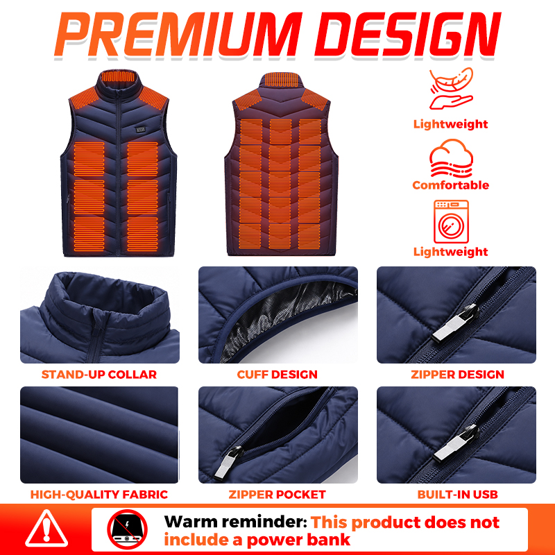 Slimme verwarmde vest 26 zones - Winter Clothing Hiking recensie en prijs